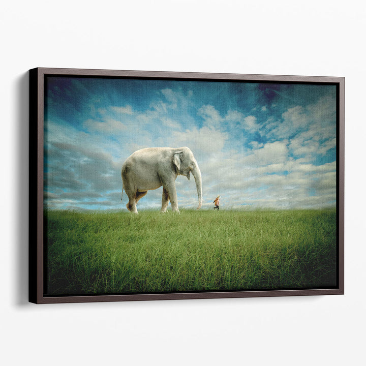 Elephant Follow Me - Canvas Print Wall Art