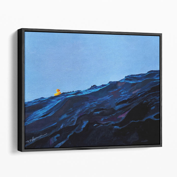 Deep navy nautical wave wall art