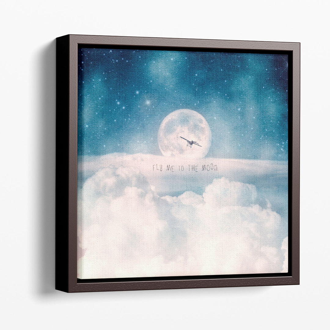Moonrise Over the Clouds - Canvas Print Wall Art