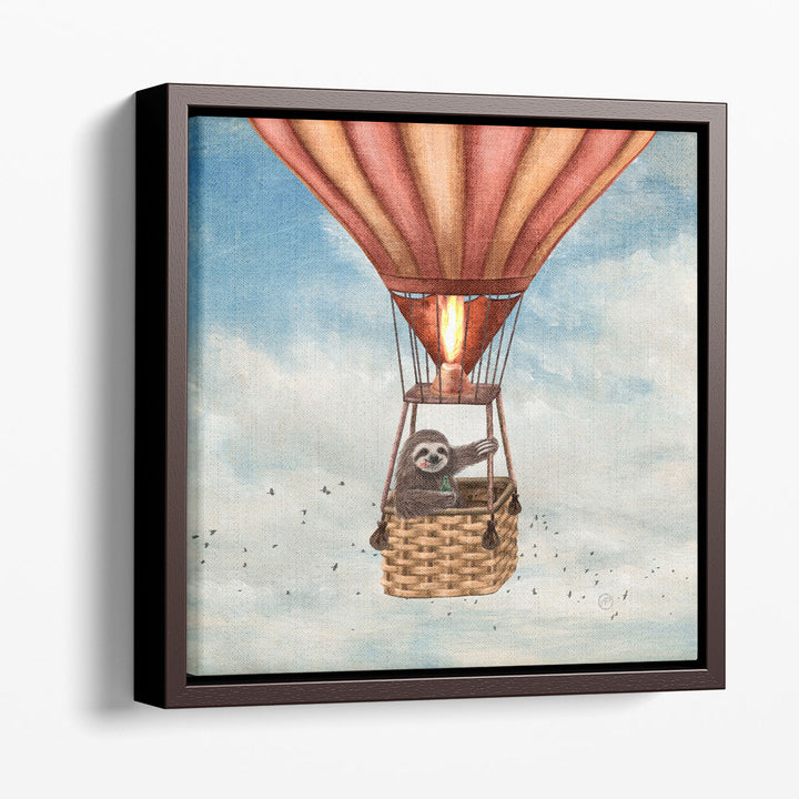 Sloth Around the World - Canvas Print Wall Art