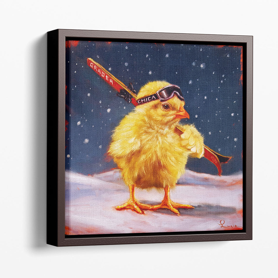 Chick With Sticks - Canvas Print Wall Art