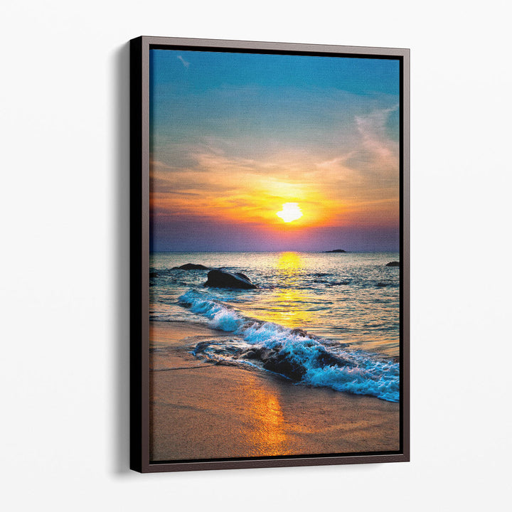 Colorful Sunset and The Seashore - Canvas Print Wall Art