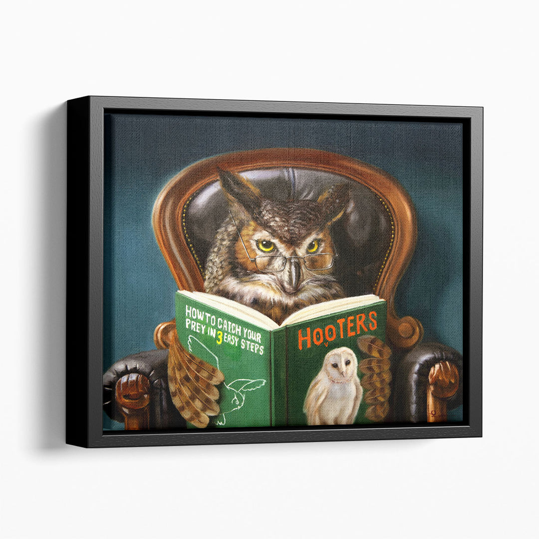 Owl With Book - Canvas Print Wall Art