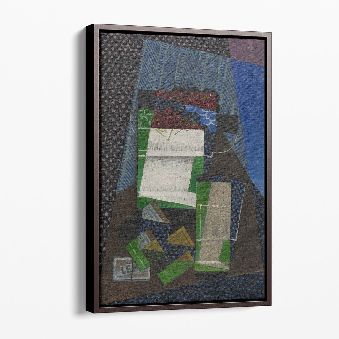 Geometric canvas art modern shapes and fruit motif