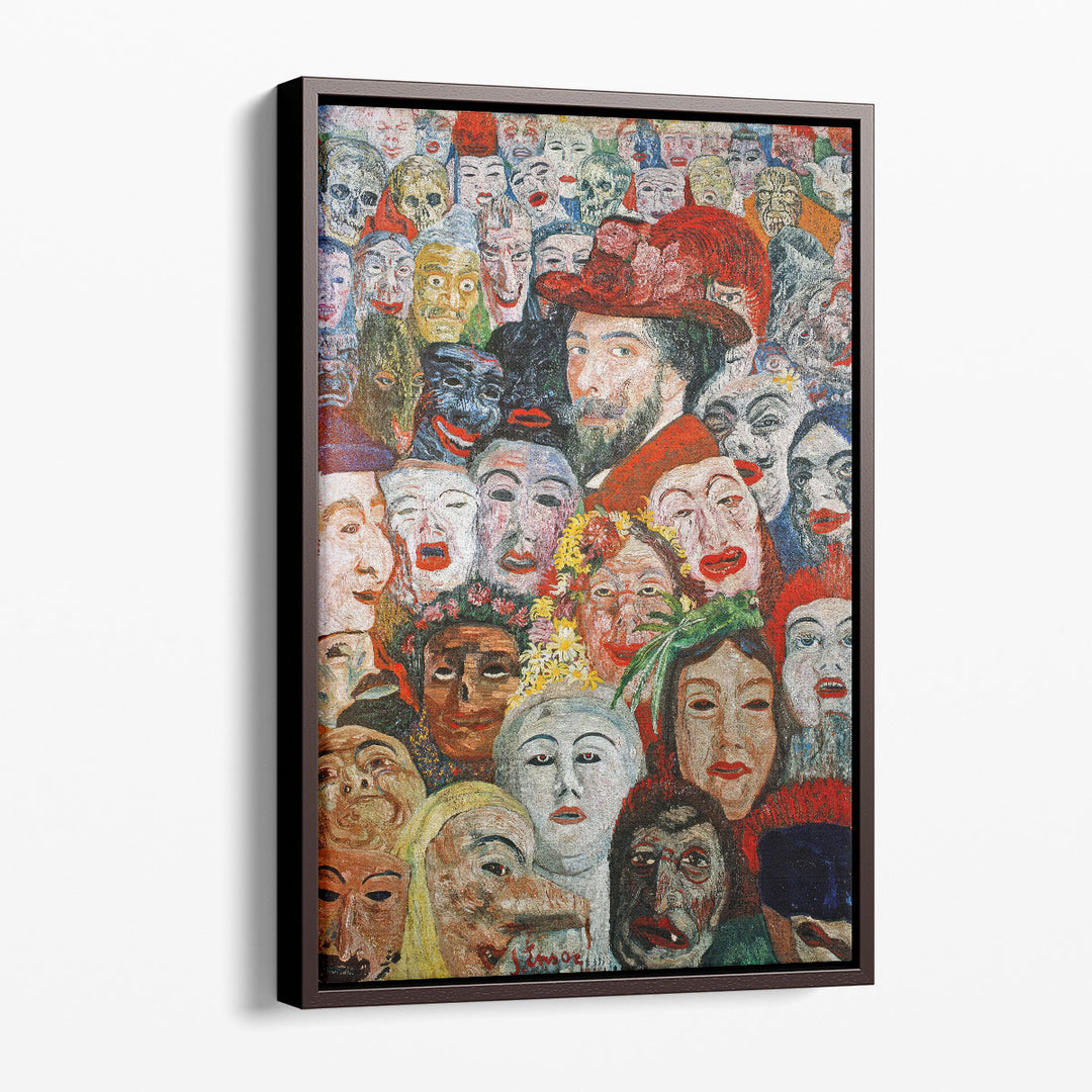 Self‑Portrait with Masks, 1899 - Canvas Print Wall Art