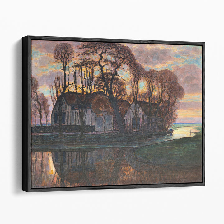 Farm Near Duivendrecht, in the Evening - Canvas Print Wall Art