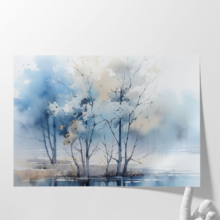 Watercolor landscape framed wall art for hallway