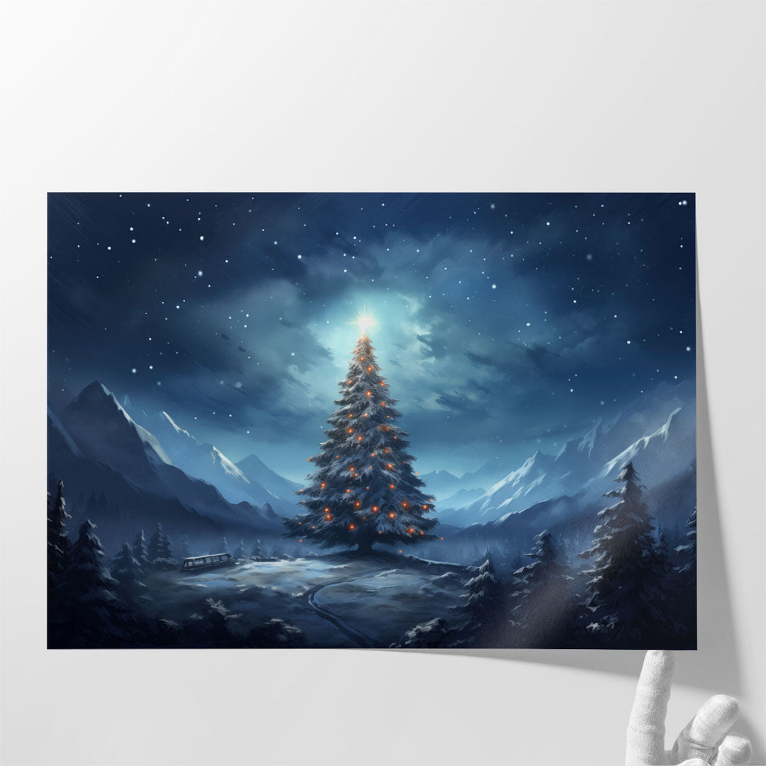 Blue landscape canvas art for living room décor