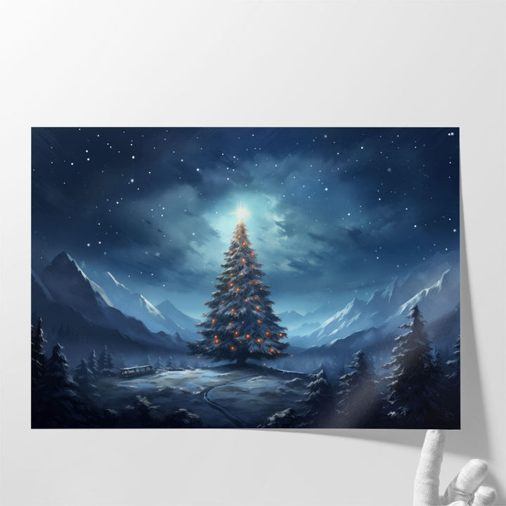 Blue landscape canvas art for living room décor