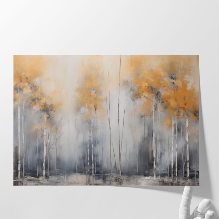Silvery Woodscape Melody - Canvas Print Wall Art