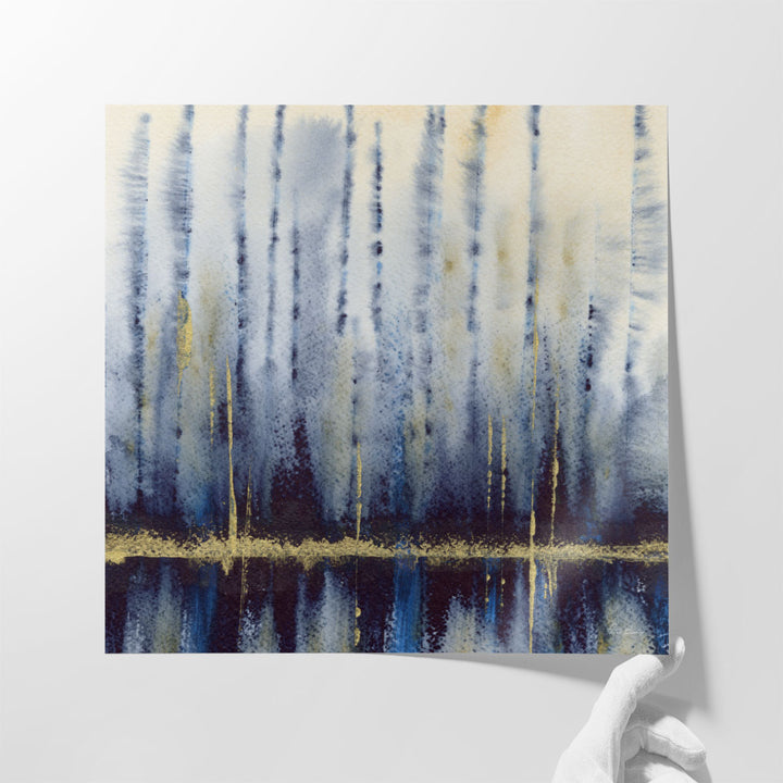 Indigo With Gold 1 - Canvas Print Wall Art