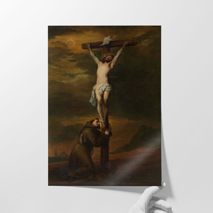 St Francis at the Foot of the Cross - Canvas Print Wall Art