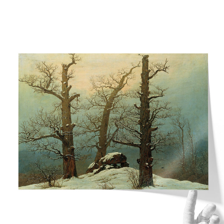 Cairn in Snow - Canvas Print Wall Art