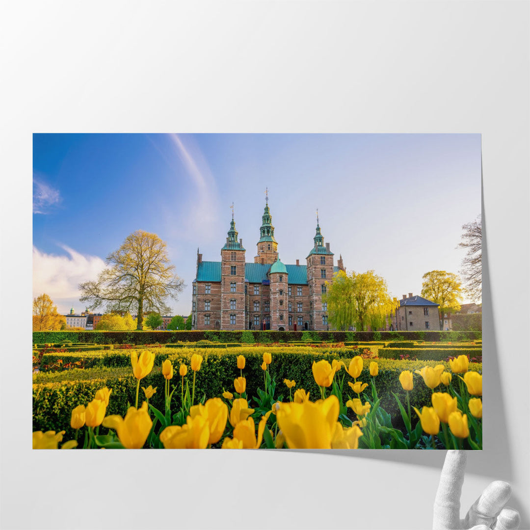 Rosenborg Castle Gardens in Copenhagen, Denmark - Canvas Print Wall Art
