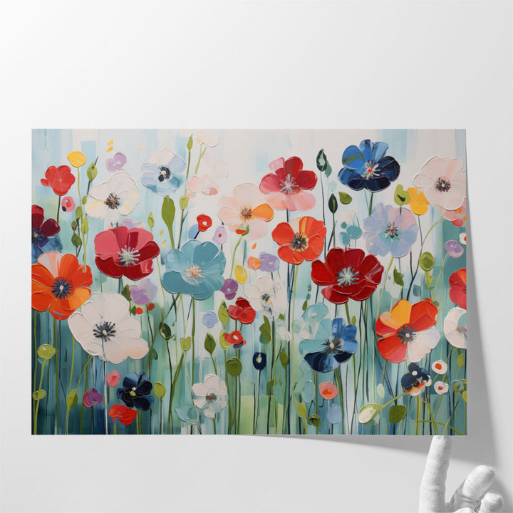Colorful Blossom Mosaic - Canvas Print Wall Art