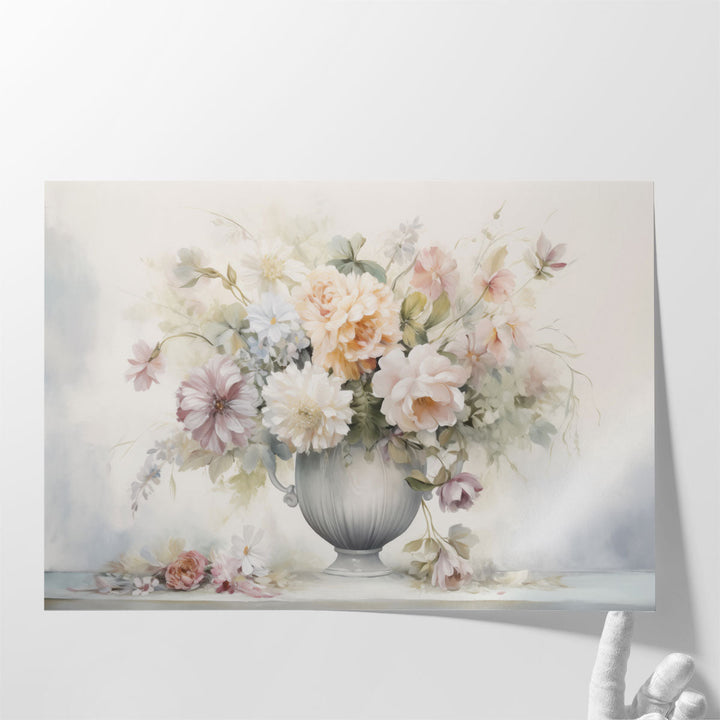 Distressed Vase Bloom 2 - Canvas Print Wall Art