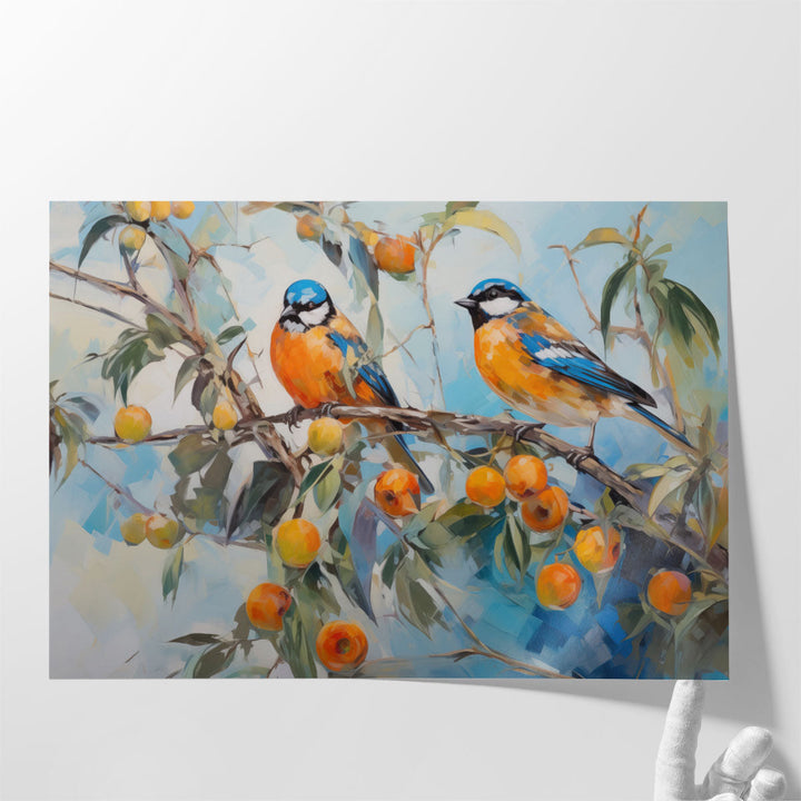 Feathered Citrus View - Canvas Print Wall Art