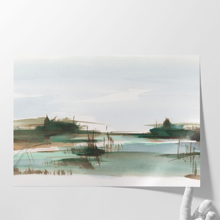 Large landscape painting for living room with subtle texture