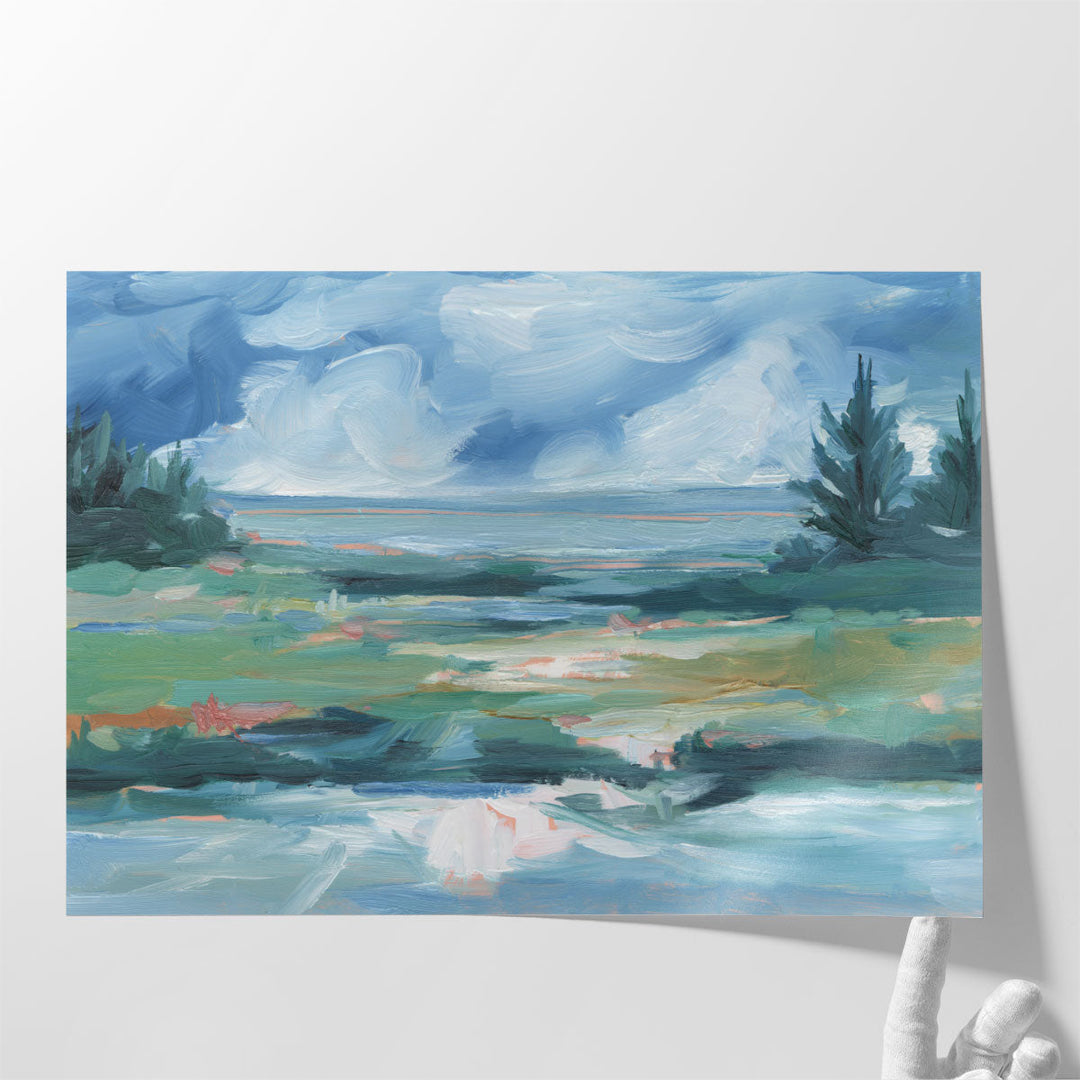 Watercolor canvas art for living room décor