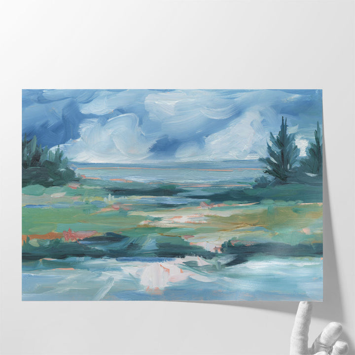 Watercolor canvas art for living room décor