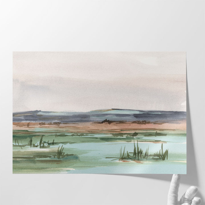 Watercolor landscape canvas for living room