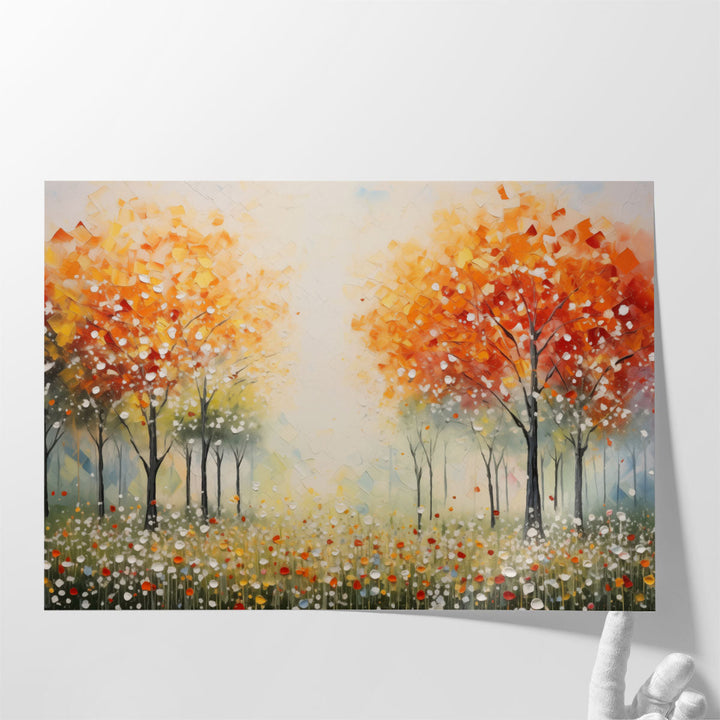 Floral landscape prints for living room décor