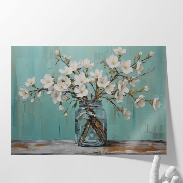 Mason Jar Bloom - Canvas Print Wall Art