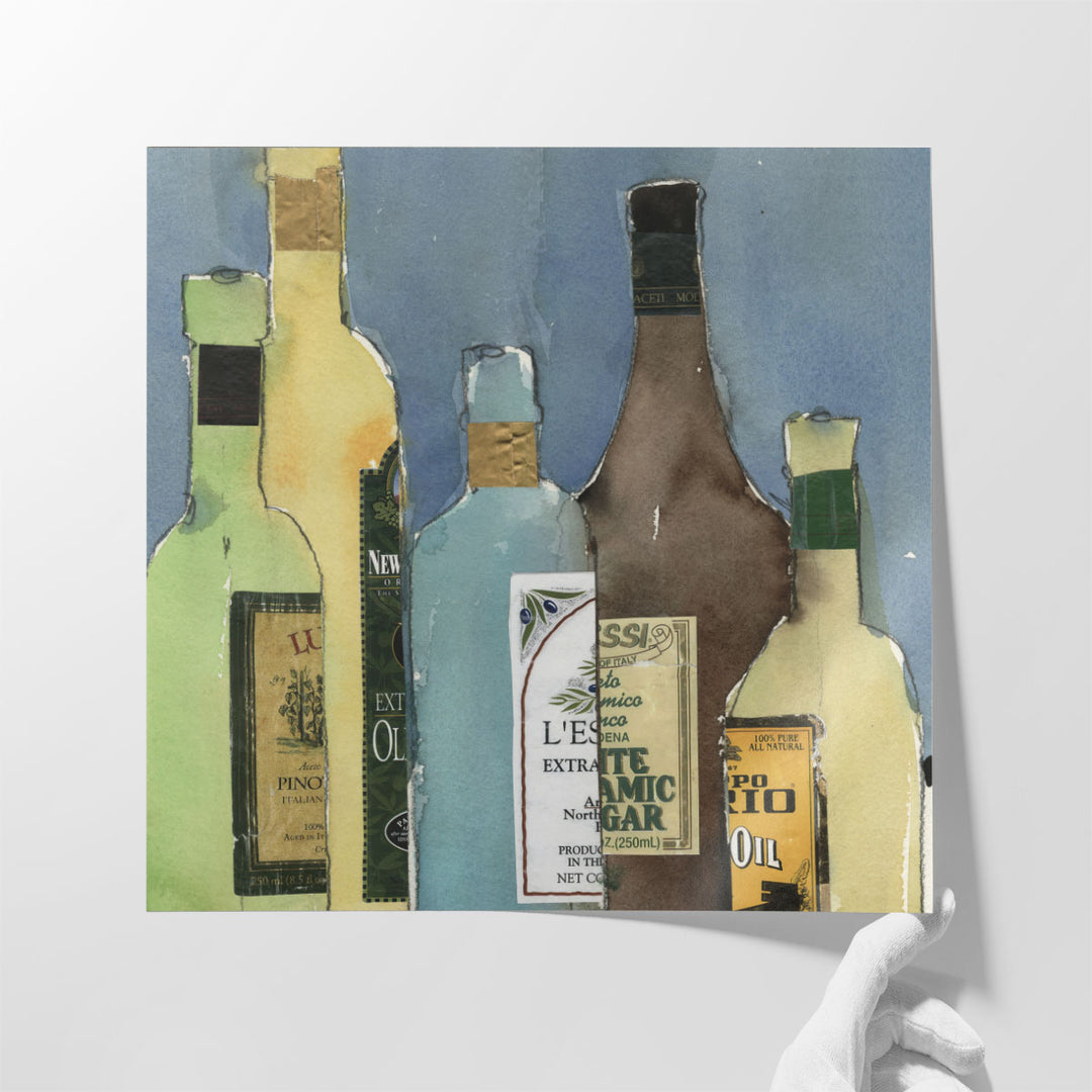 Kitchen wall art – colorful bottle arrangement