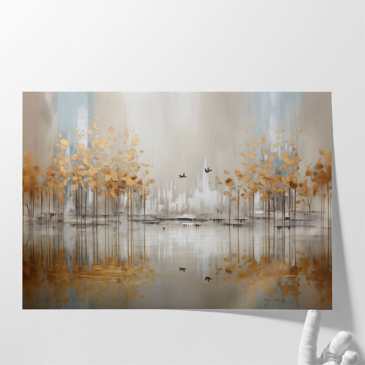 Wings Through Golden Woodlands - Canvas Print Wall Art