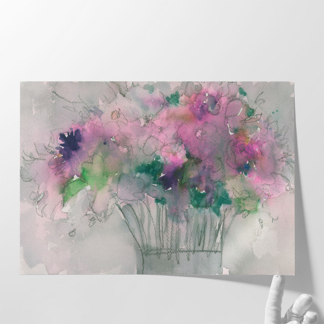 impressionist floral still life art soft pink