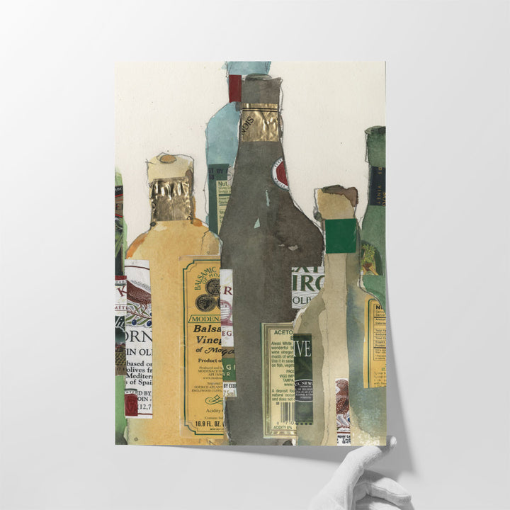 Big Abstract Canvas Prints for Kitchen – bottle arrangement display