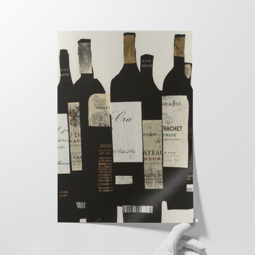 wine prints – minimalist bottle outlines