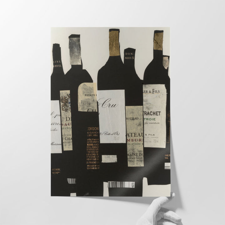 wine prints – minimalist bottle outlines