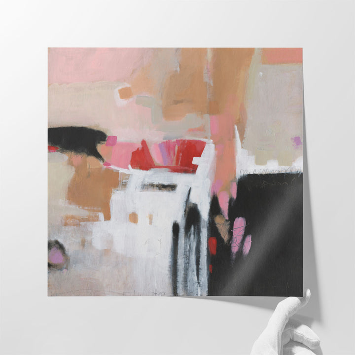 Square pastel abstract wall art design