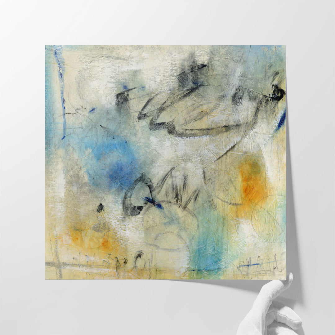 Hallway artwork with soft neutral tones