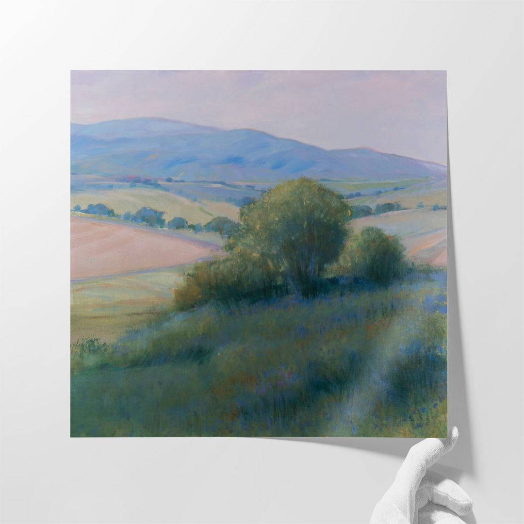Contemporary landscape canvas print for hallway view