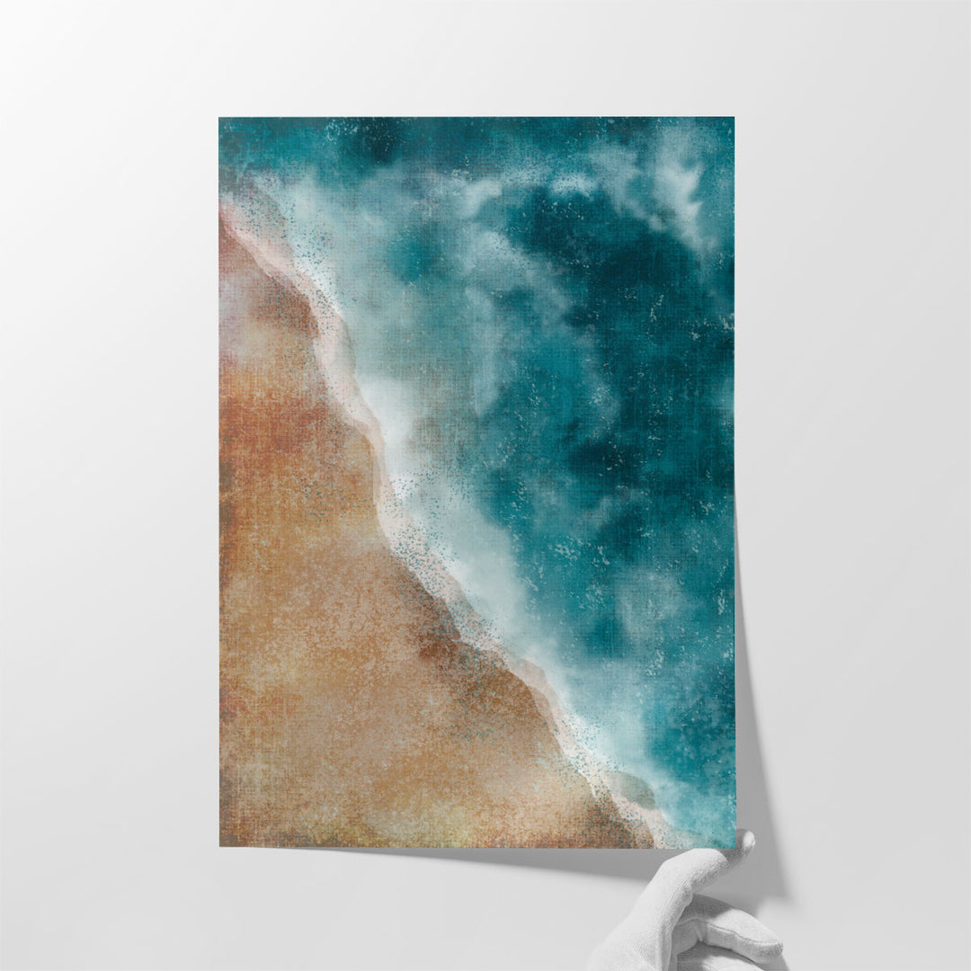 Minimalist Framed Art for Entryway – coastal abstract in soft hues