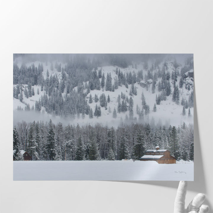 Snowy landscape canvas prints for living room décor
