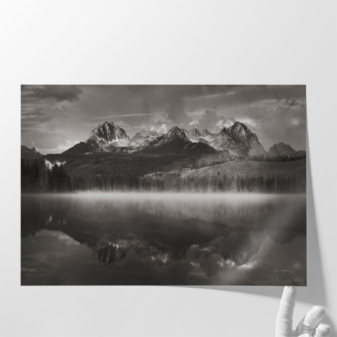 Black and white canvas art for home, scenic outdoor view