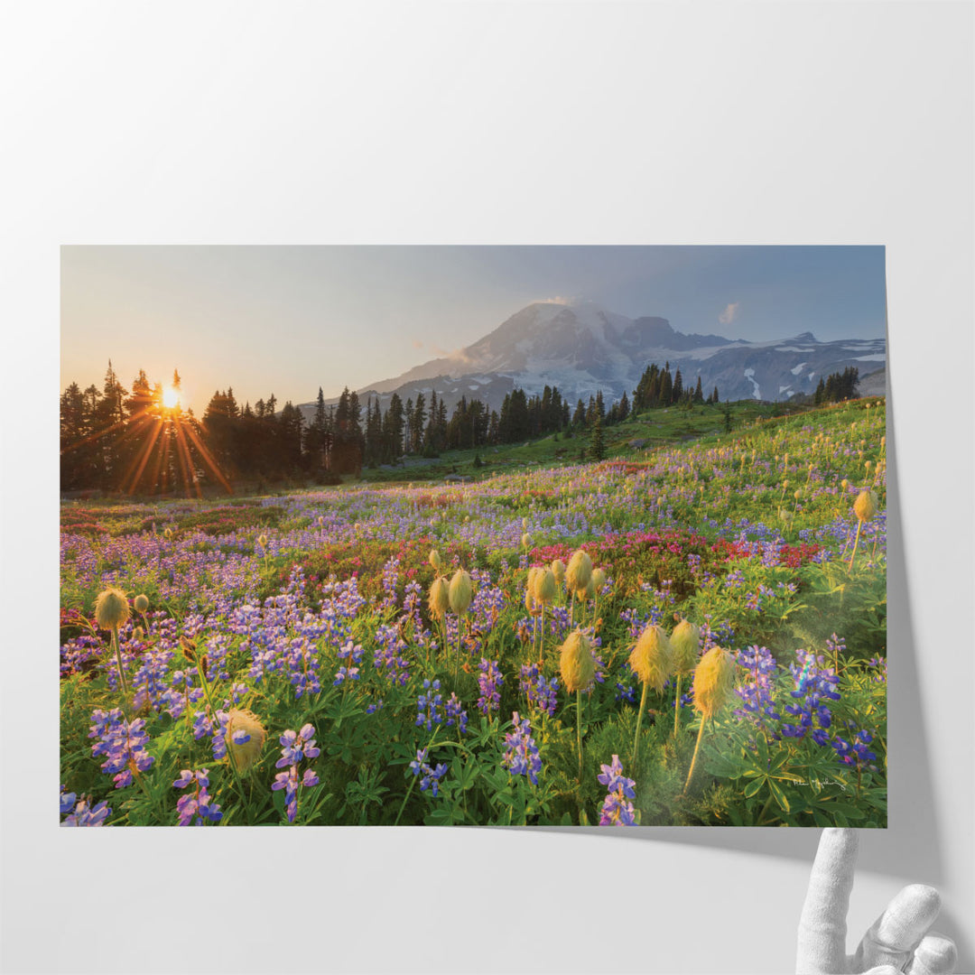 Bedroom wall canvas art with floral and nature scenes
