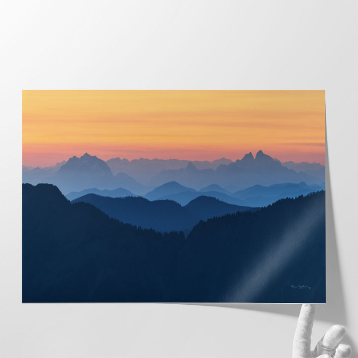 Large artwork for living room with sunset view