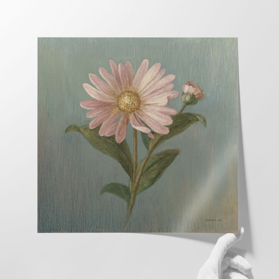 Daisy watercolor painting with vintage charm