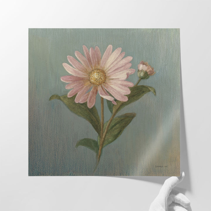 Daisy watercolor painting with vintage charm