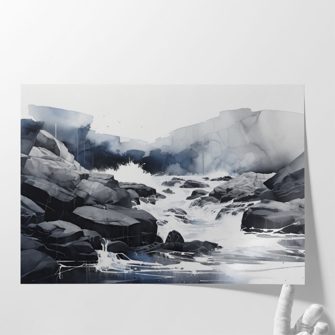 Rocky Waterscape - Canvas Print Wall Art