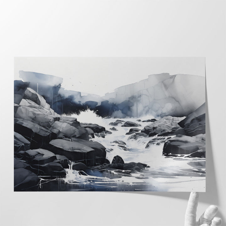 Rocky Waterscape - Canvas Print Wall Art