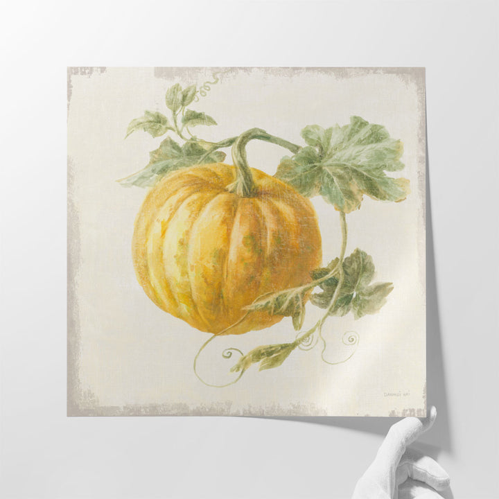 kitchen wall accent – yellow and green pumpkin print
