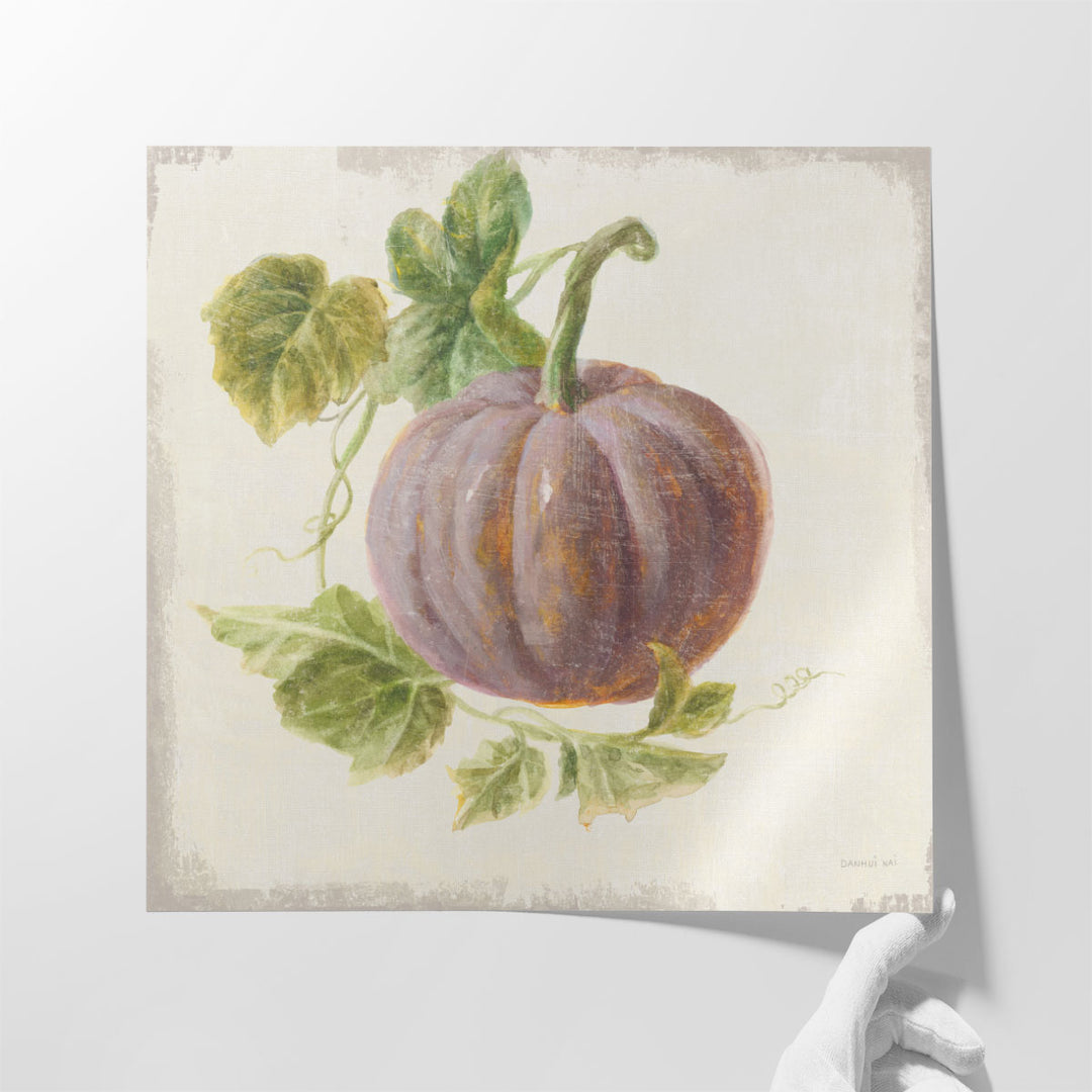 pumpkin botanical prints – muted purple and green