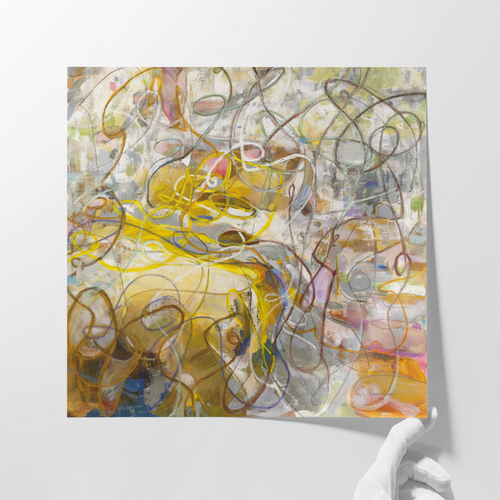 Canvas Wall Art For Office Wall Decor – soft yellow abstract print