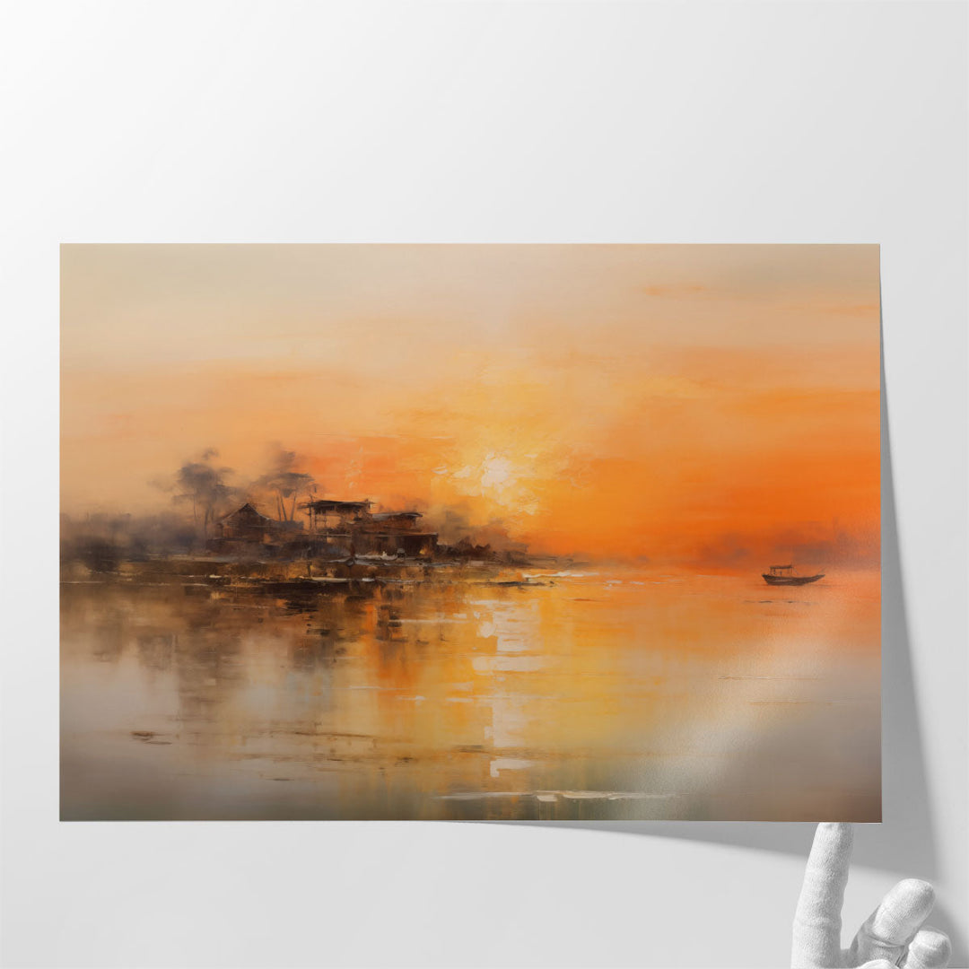 Antique Lake Journey - Canvas Print Wall Art