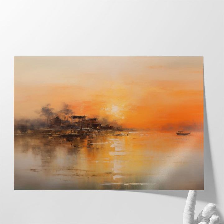 Antique Lake Journey - Canvas Print Wall Art